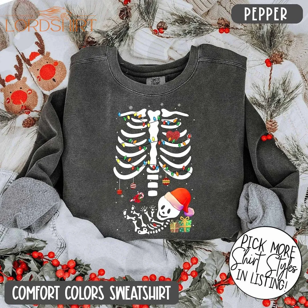 Comfort Colors Pregnant Christmas Sweatshirt Pregnancy