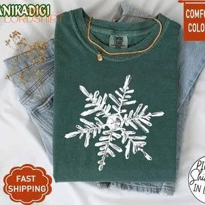 Comfort Colors Snowflake T-shirt Holiday Tshirt Matching