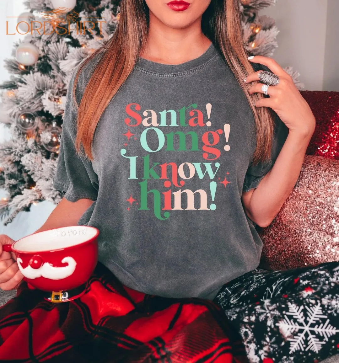 Comfort Colors Vintage Christmas T-shirt Retro Santa I Know