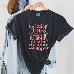 Comfort Colors Vintage Christmas T-shirt Retro Watching Junk