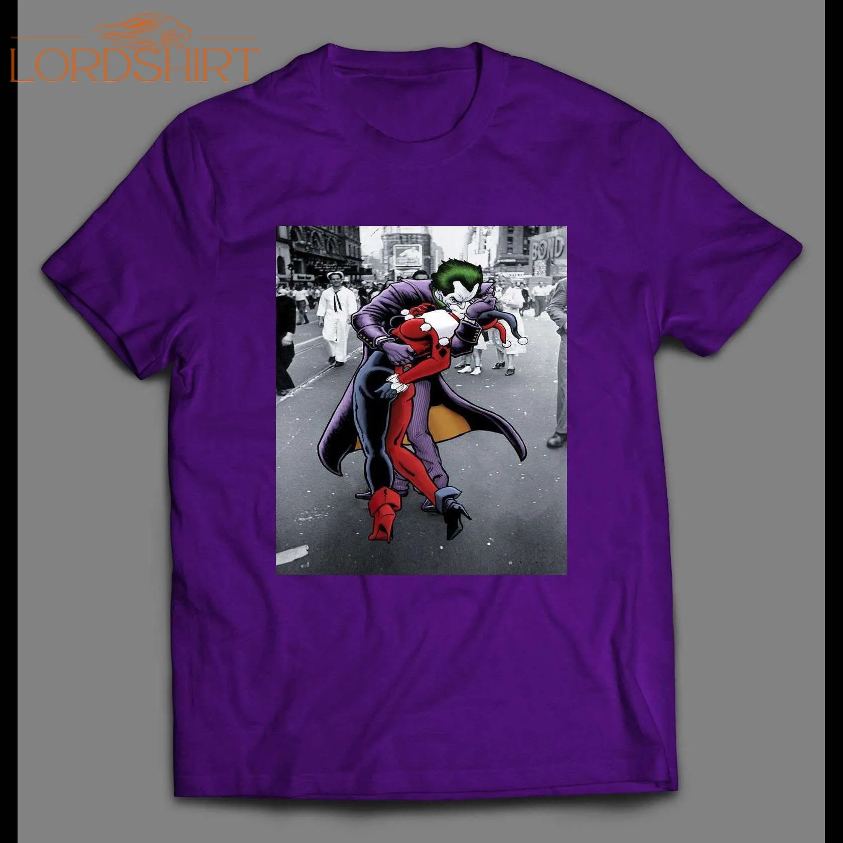 Comic Book Style D-day Kiss Parody Harley And Joker Shirt