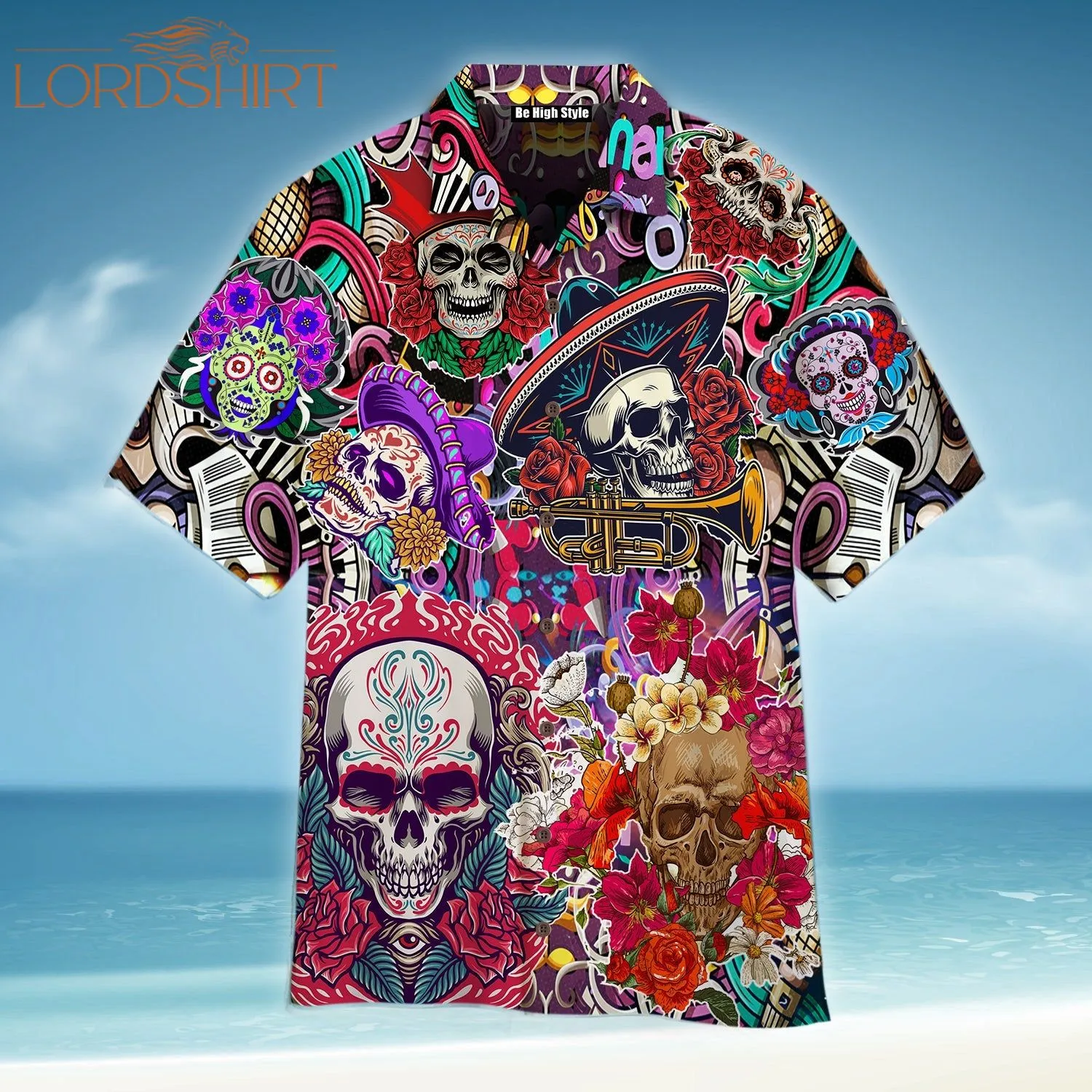 Cool Skull Day Of The Dead Hawaiian Shirt