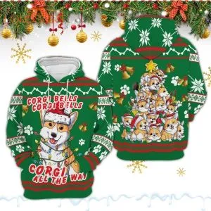 Corgi Dog Bells Christmas 3d All Over Print