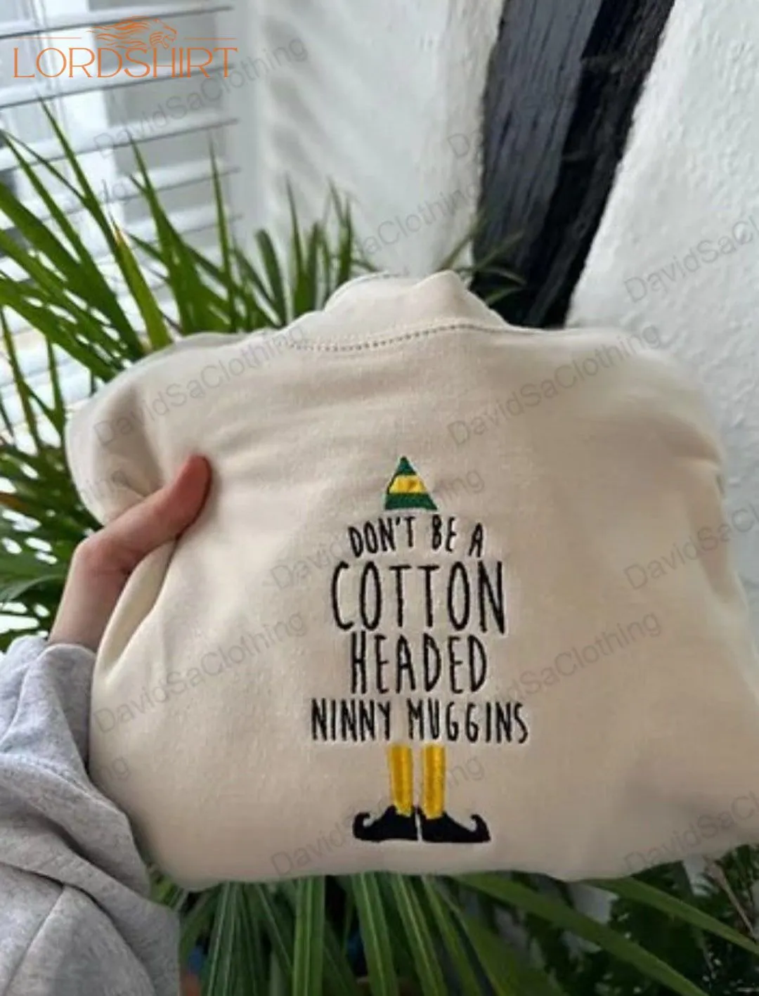 Cotton Headed Ninny Muggins Elf Embroidered Sweatshirt Buddy