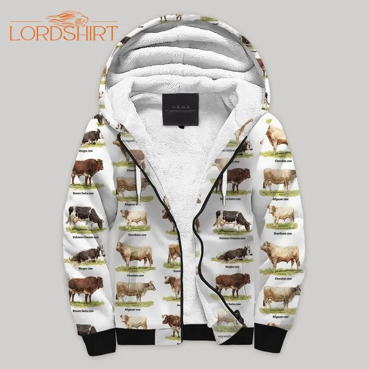 Cow Farmers Fleece Zip Hoodie All Over Print