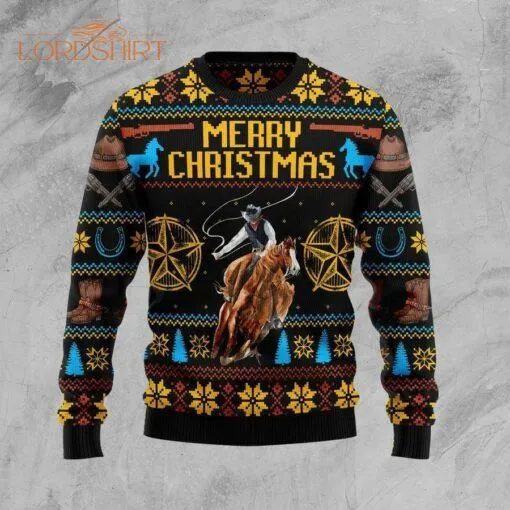 Cowboy Merry Christmas Ugly Christmas Sweater