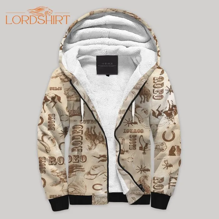 Cowboy Vintage Fleece Zip Hoodie All Over Print