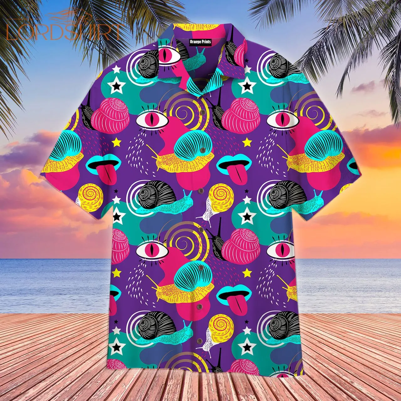 Crazy Snails Colorful Hawaiian Shirt