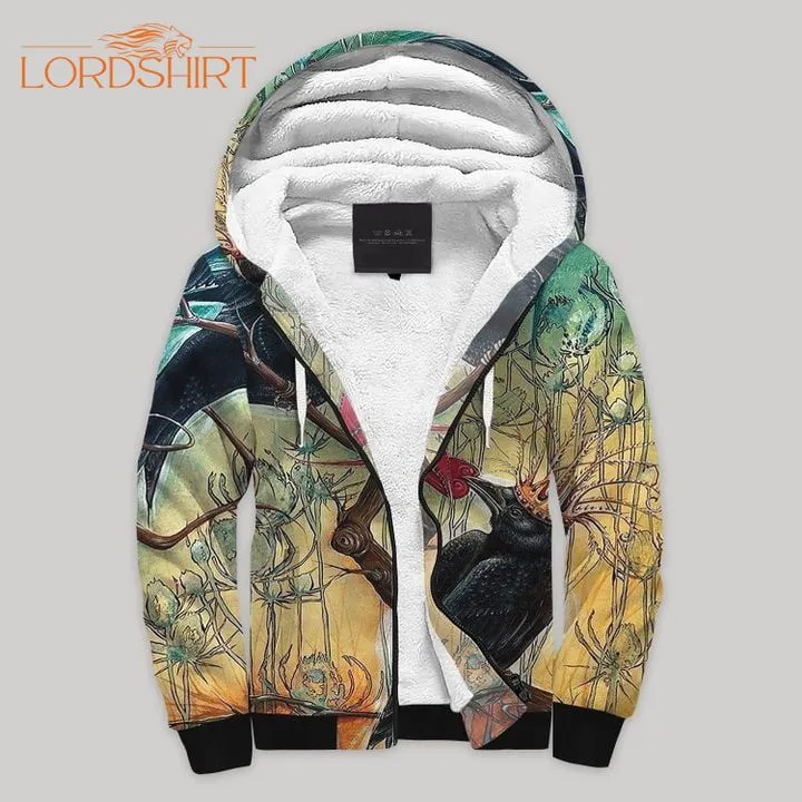 Crow Fleece Zip Hoodie All Over Print