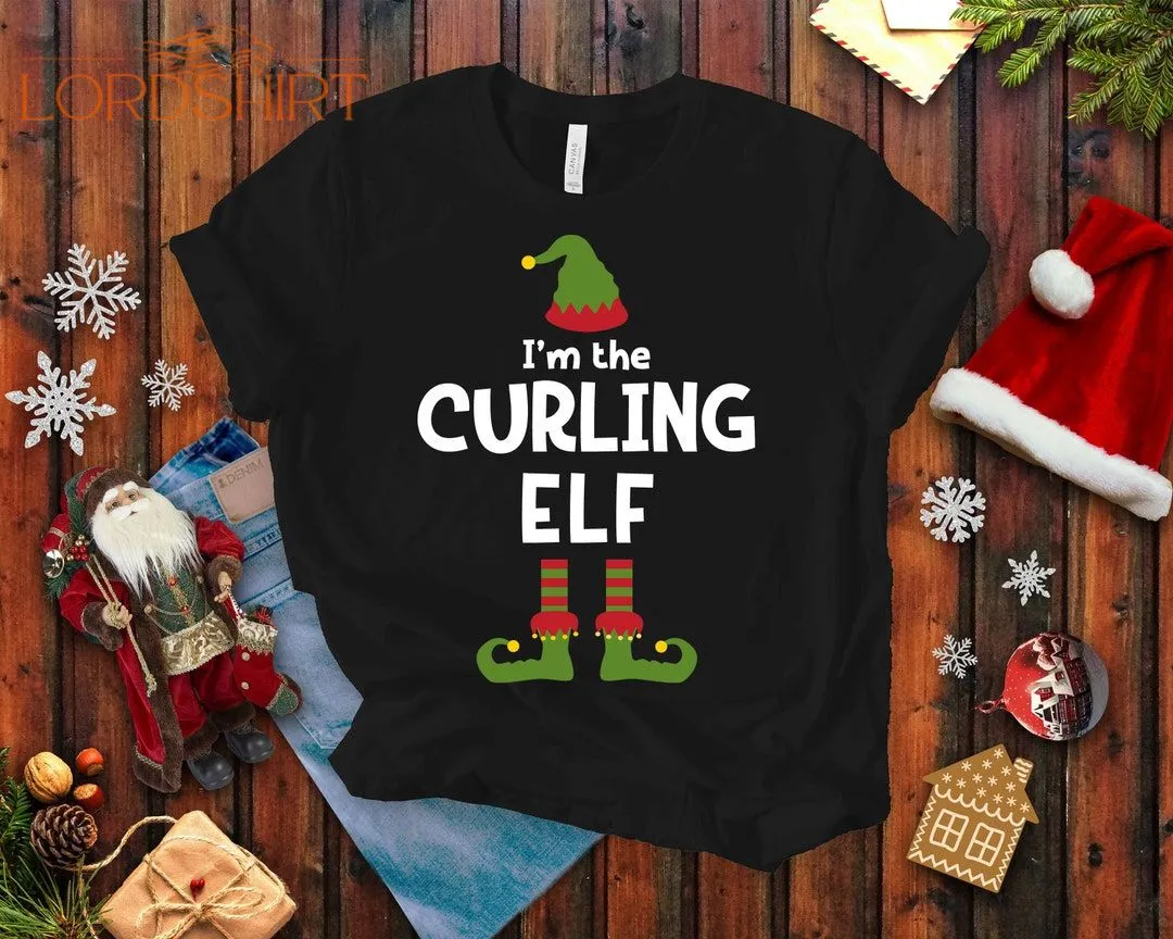 Curling Elf Christmas T-shirt For Men And Women Curler Gift