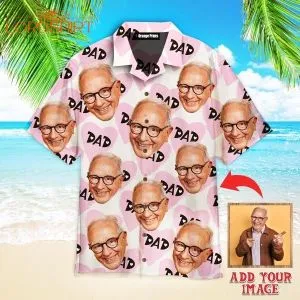 Custom Face Love Dad Happy Father Custom Photo Hawaiian Shirt