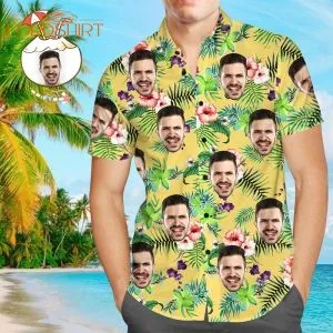 Custom Face Tropical Beach Custom Photo Hawaiian Shirt