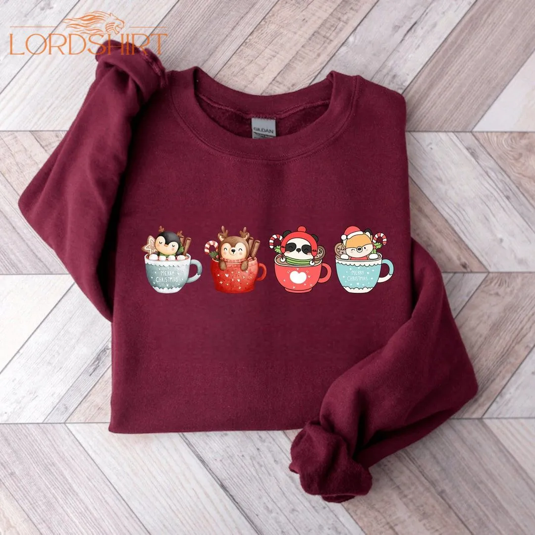 Cute Animals Christmas Sweatshirt Animal Lover Gift For