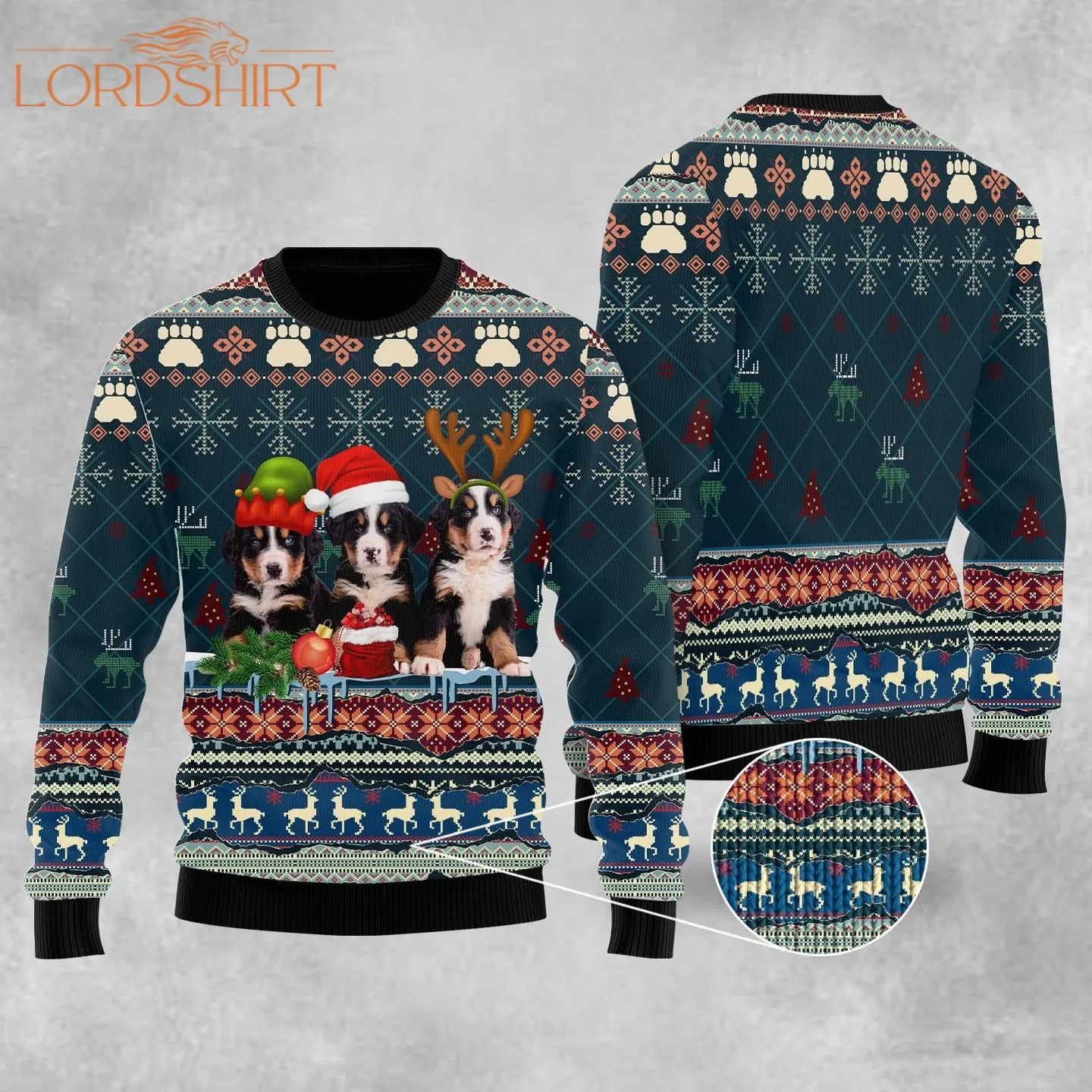 Cute Bernese Mountain Dog Christmas Ugly Christmas Sweater