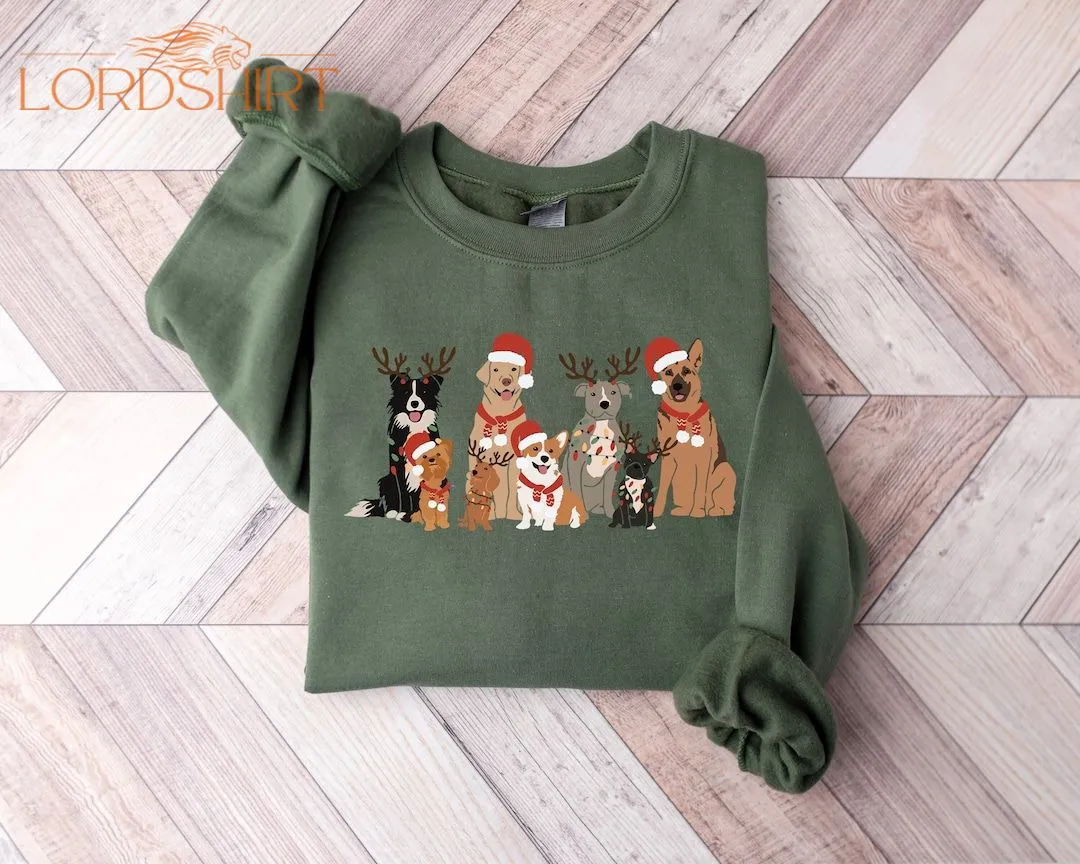 Cute Christmas Dogs Sweatshirt Dog Owner Christmas Shirt Dog