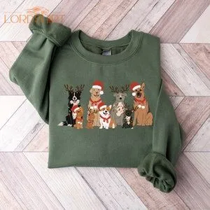 Cute Christmas Dogs Sweatshirt Dog Owner Christmas Shirt Dog