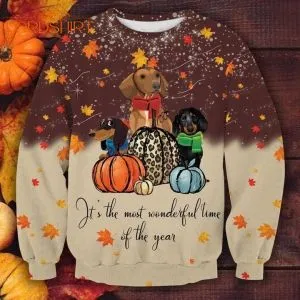 Cute Dachshund Dog Thanksgiving Ugly Christmas Sweater