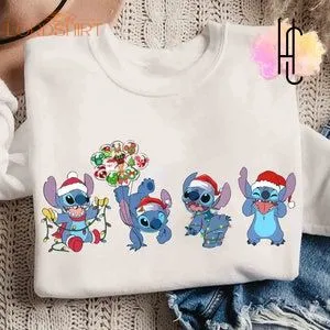 Cute Disney Santa Stitch Christmas Balloon Sweatshirt