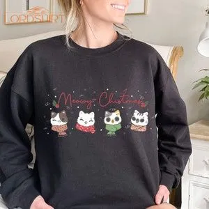 Cute Meowy Christmas Tshirt Christmas Cat Sweatshirt