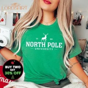 Cute North Pole Christmas T Shirt Funny Retro North Pole