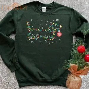 Dachshund Christmas Lights Shirt Dog Lover Christmas