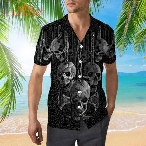 Dark Art Skull Hawaiian Shirt