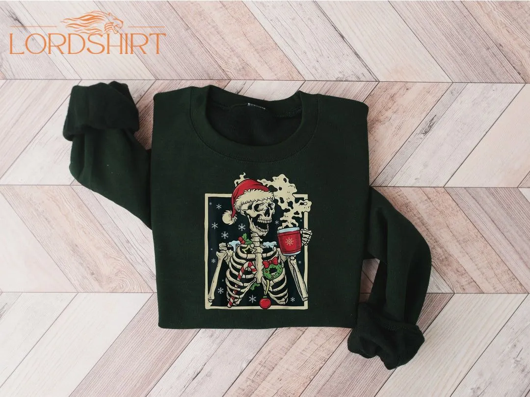 Dead Inside Skeleton Christmas Sweatshirt Sarcastic Christmas