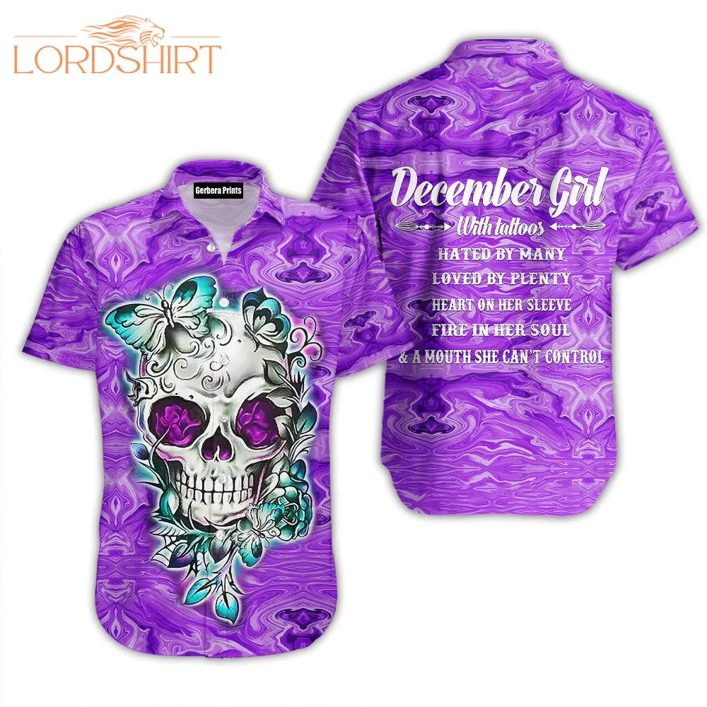 December Girl With Tattoo Aloha Hawaiian Shirts For Men & For Women