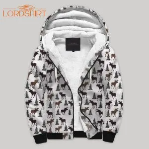 Deer Fleece Zip Hoodie All Over Print