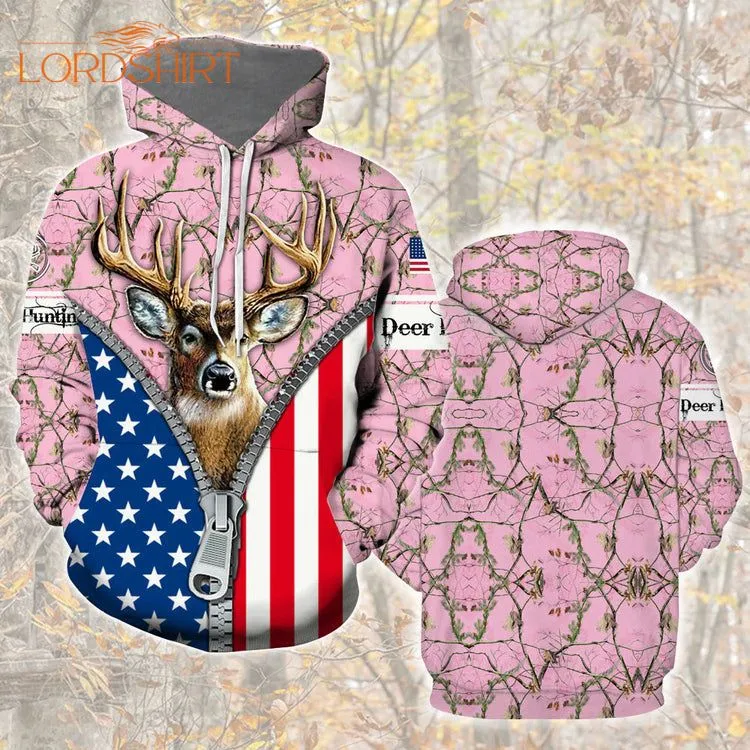 Deer Hunting America Flag Cool 3d All Over Print