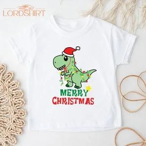 Dinosaur Christmas T-shirt Cute Dino Kids Shirt Christmas