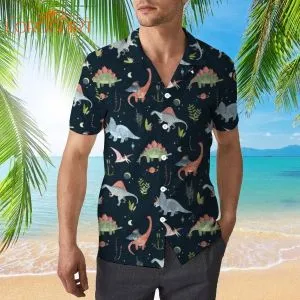 Dinosaur Cosmic Night Hawaiian Shirt