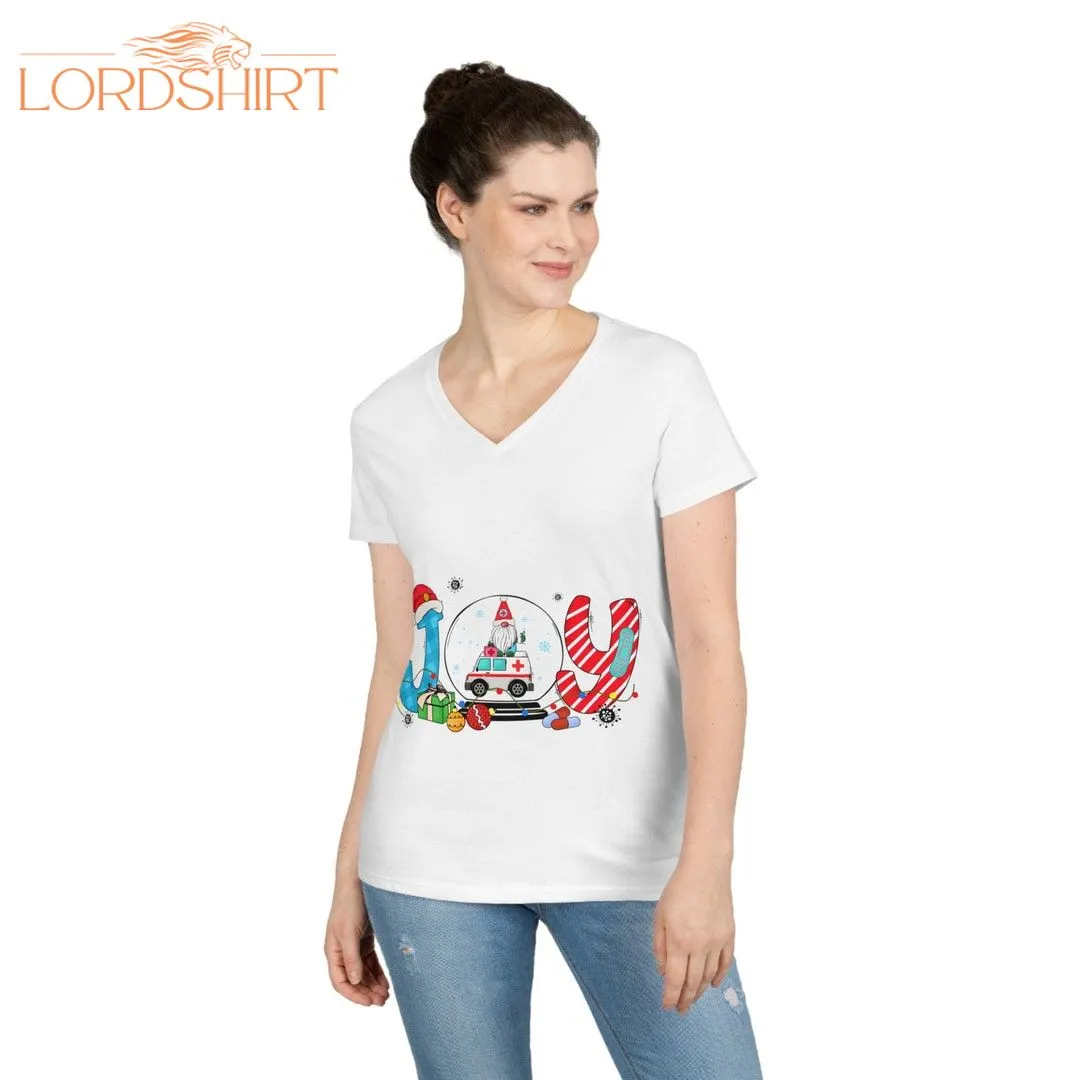 Doctor Nurse Christmas Joy Women V-neck Tee Doctor Nurse