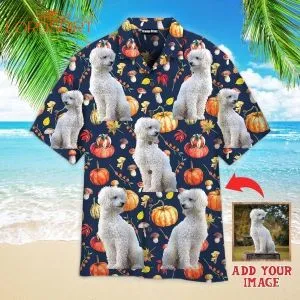 Dog And Watercolor Autumn Custom Photo Hawaiian Shirt