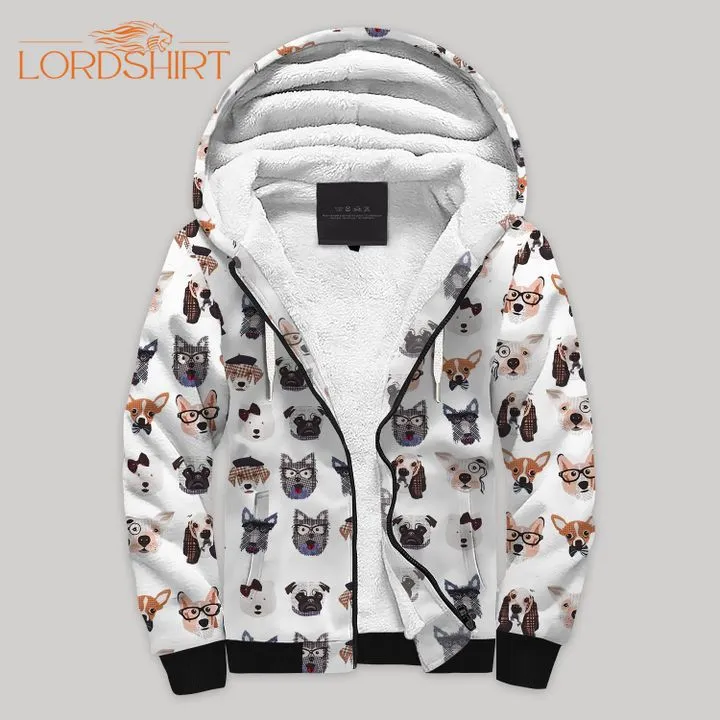 Dogs Blanket Fleece Zip Hoodie All Over Print