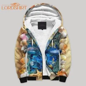 Dolphin Blanket Fleece Zip Hoodie All Over Print