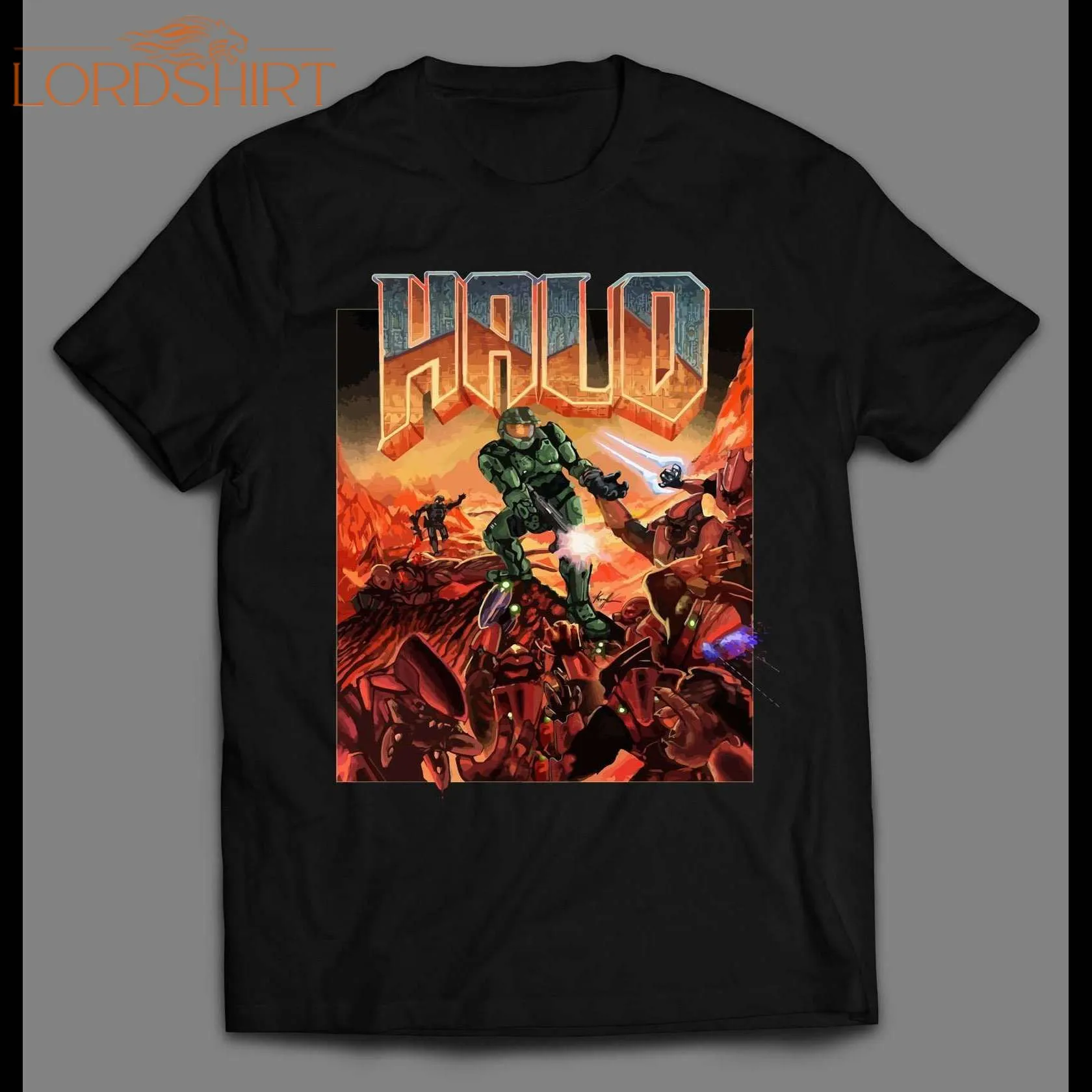 Doom X Space Warrior Master Chief Gamer Shirt