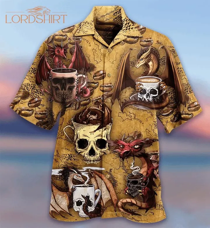 Dragon Love Coffee And Skull Limited Edition Hawaiian Shirt