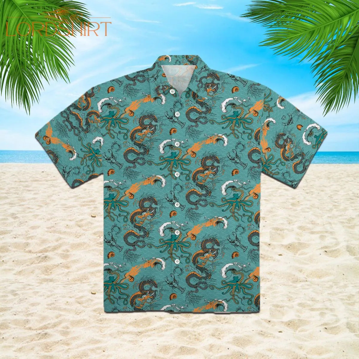 Dragon Octopus And Sea Voyages Hawaiian Shirt