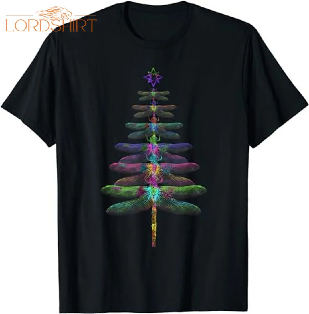 Dragonfly Christmas Tree Shirt Insect Lover Xmas Christmas