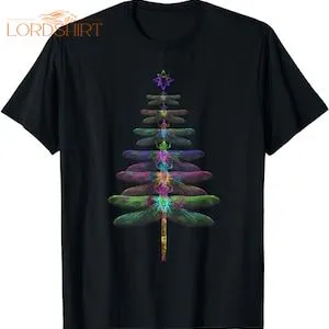 Dragonfly Christmas Tree Shirt Insect Lover Xmas Christmas