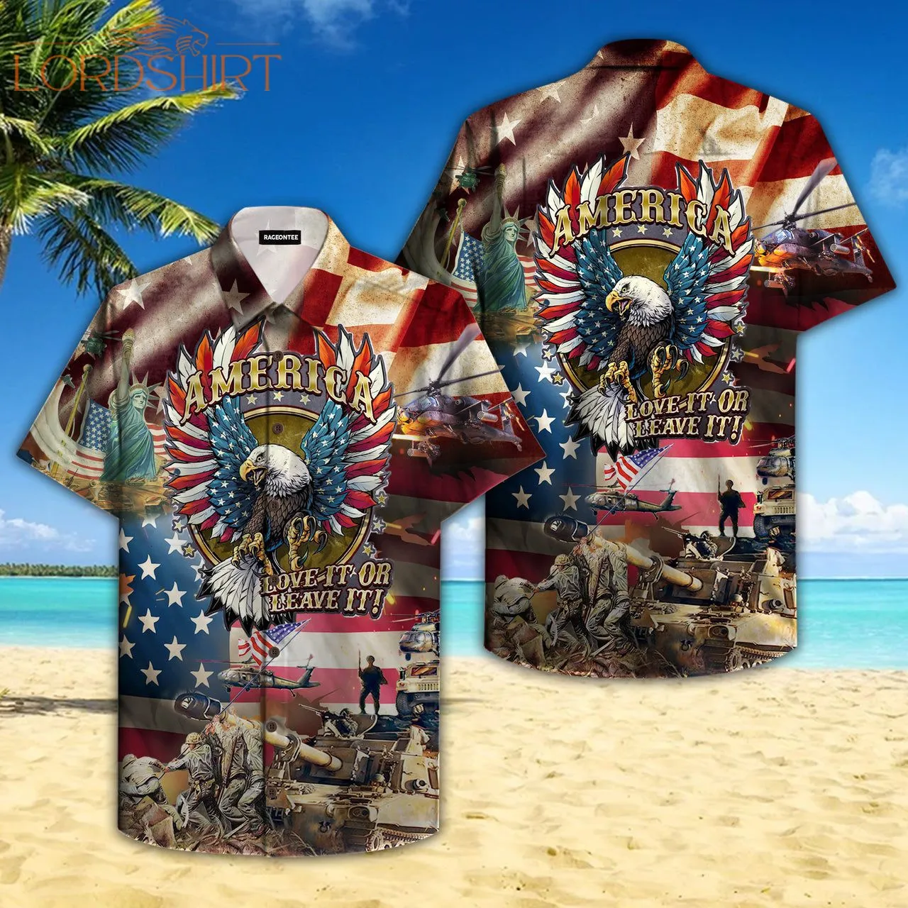 Eagle Patriotic God Bless America Hawaiian Shirt