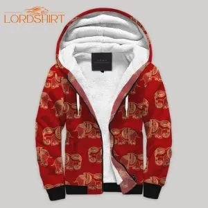 Elephant Blanket Fleece Zip Hoodie All Over Print