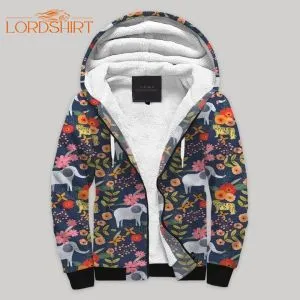 Elephant Multicolor Blanket Fleece Zip Hoodie All Over Print