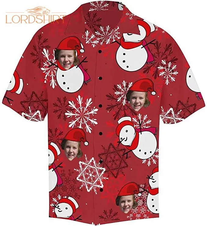 Face And Christmas Custom Photo Hawaiian Shirt