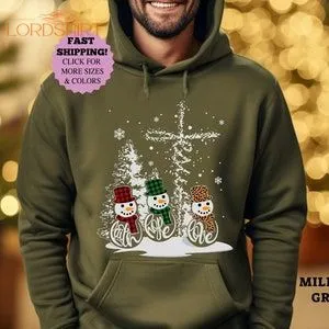 Faith Hope Love Jesus Snowmens Christmas Sweatshirt Family