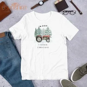 Farmer Christmas Unisex T-shirt Vintage Tractor Massey