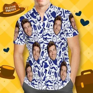 Father's Day Gift Custom Photo Hawaiian Shirt