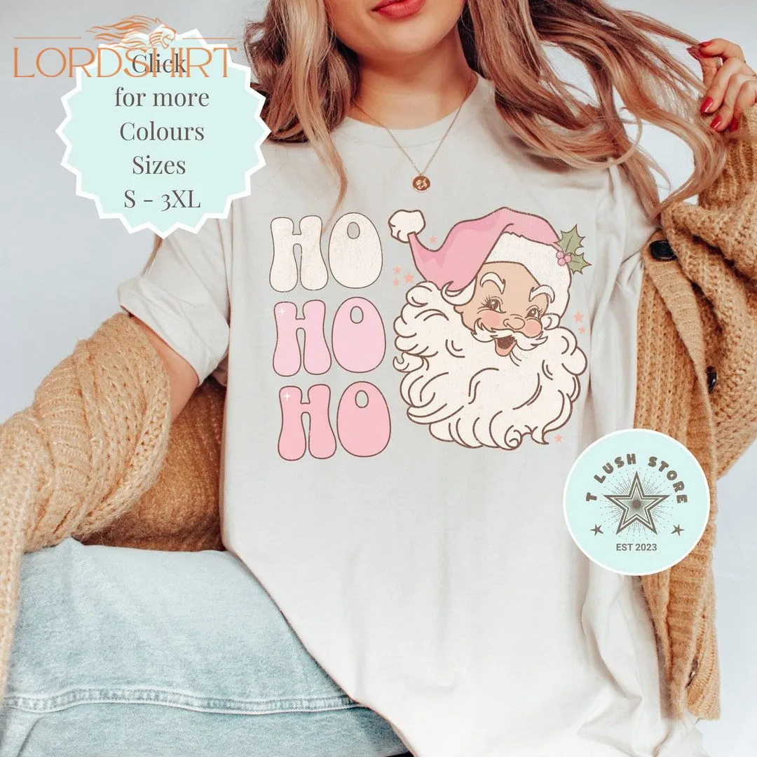 Festive Retro Pink Santa Christmas Shirt Perfect Gift For