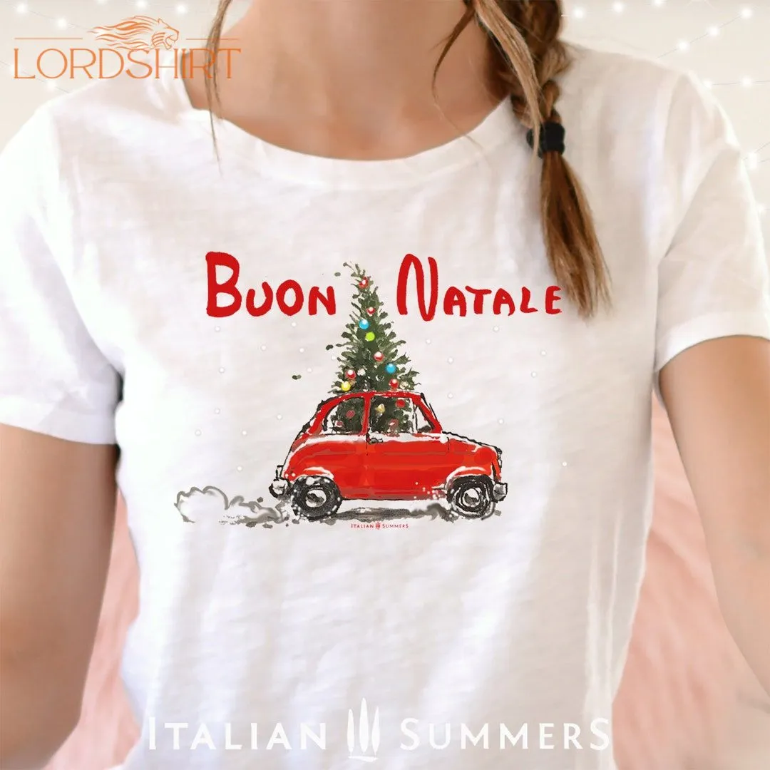 Fiat 500 With Christmas Tree T-shirt Unisex